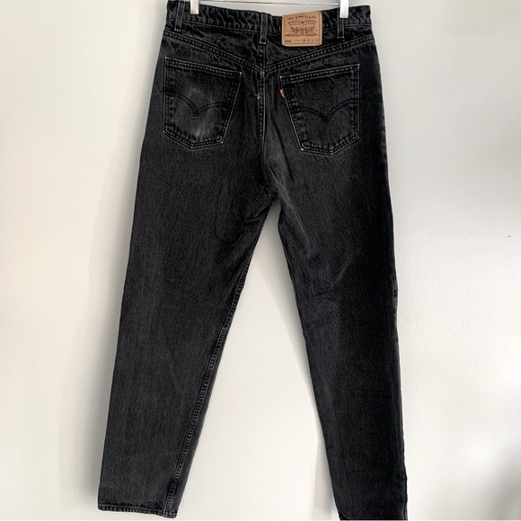 Vtg Levis 550 orange tab tapered jeans made in USA black size 36 - Picture 1 of 8